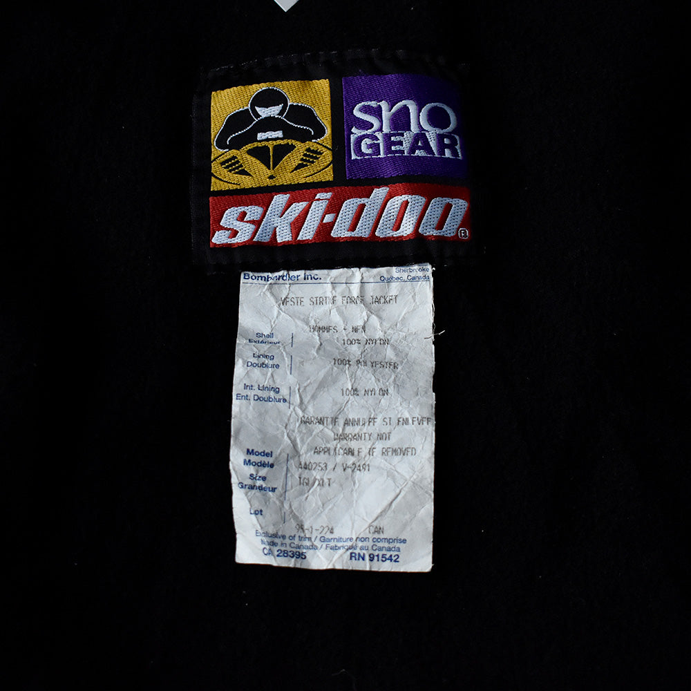 90's Ski-Doo ナイロン スノーモービルジャケット チェッカーフラッグ！ 240131H