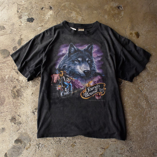90's Sturgis Bound '93 “Wolf×Bike” バイク Tシャツ USA製 250825H