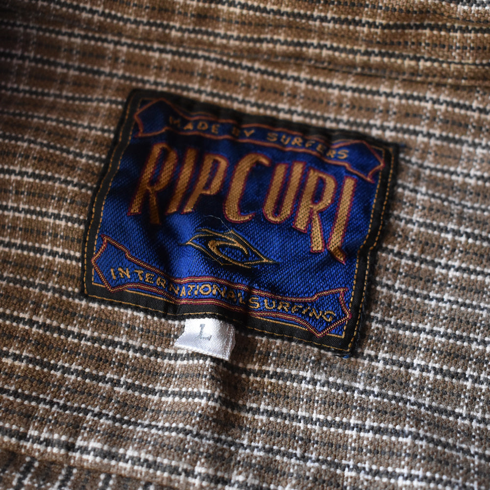 90-00's Rip Curl インド綿 ジップアップ サーフシャツ 231229H
