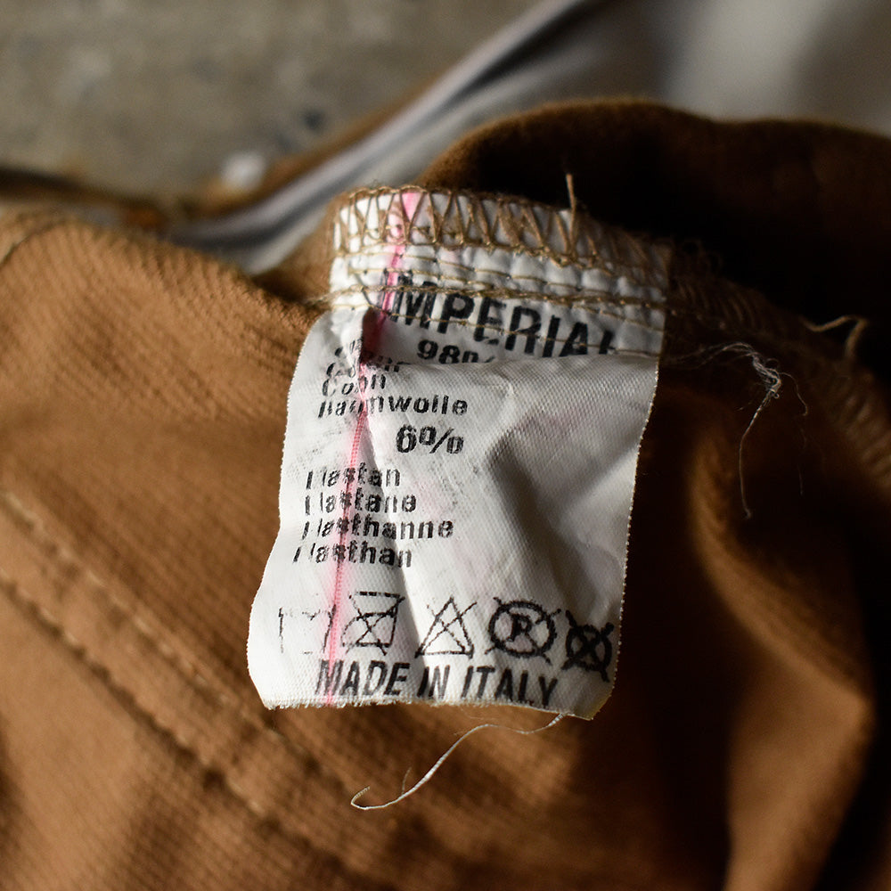 IMPERIAL フェイクレザー切り替え コーデュロイフレアパンツ Italy製 240317H