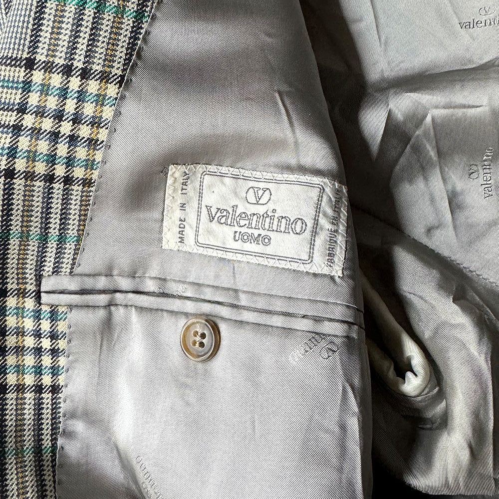 90's valentino UOMO チェック柄 テーラードジャケット Italy製 240313H