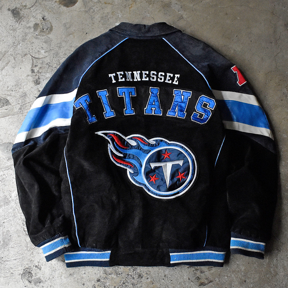 テネシー・タイタンズ NFL スエードレザー アワードジャケット 1990〜2000年 ブラック ヴィンテージ