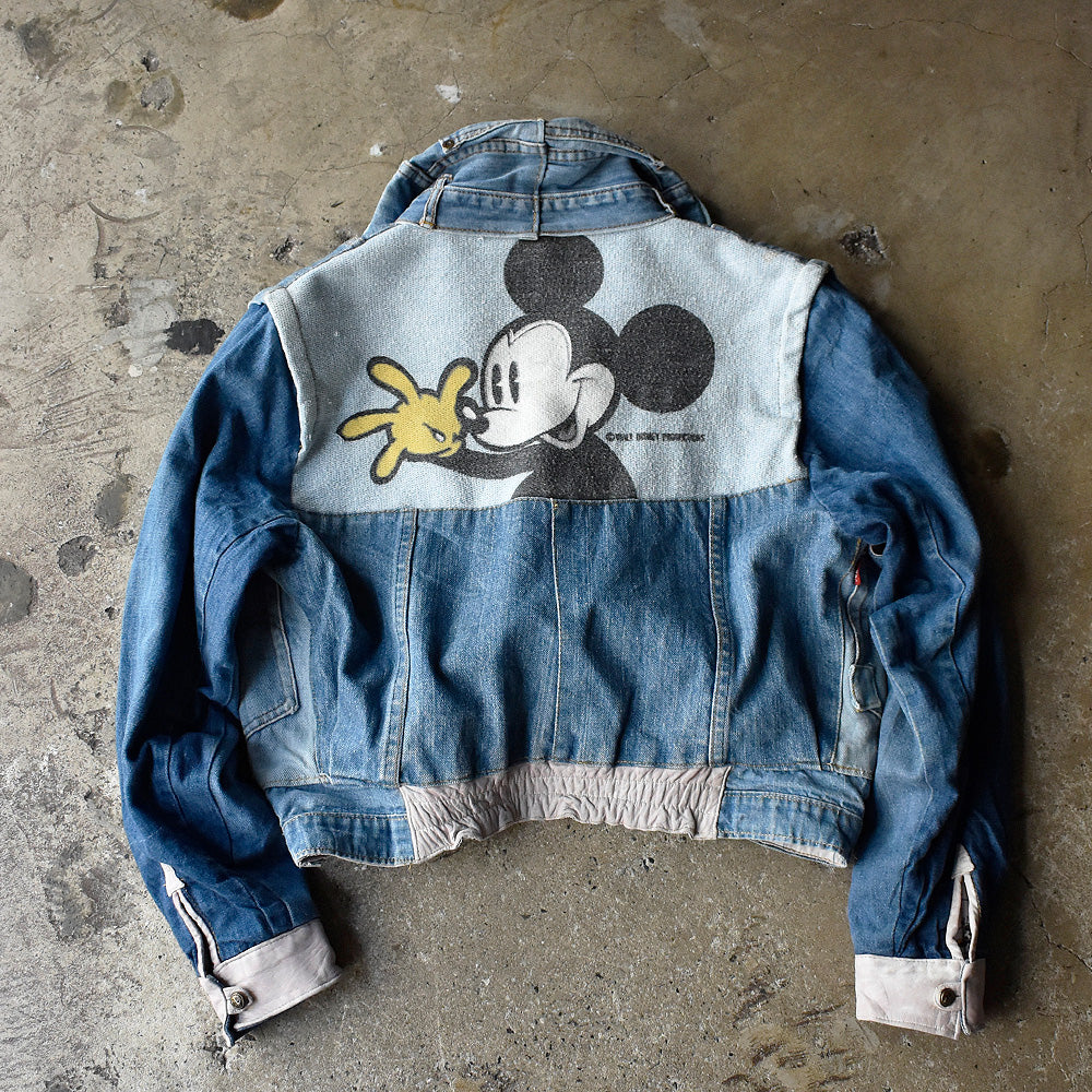 80’s Desigual “Mickey/アイコニックジャケット” パッチワーク デニムジャケット  250619H