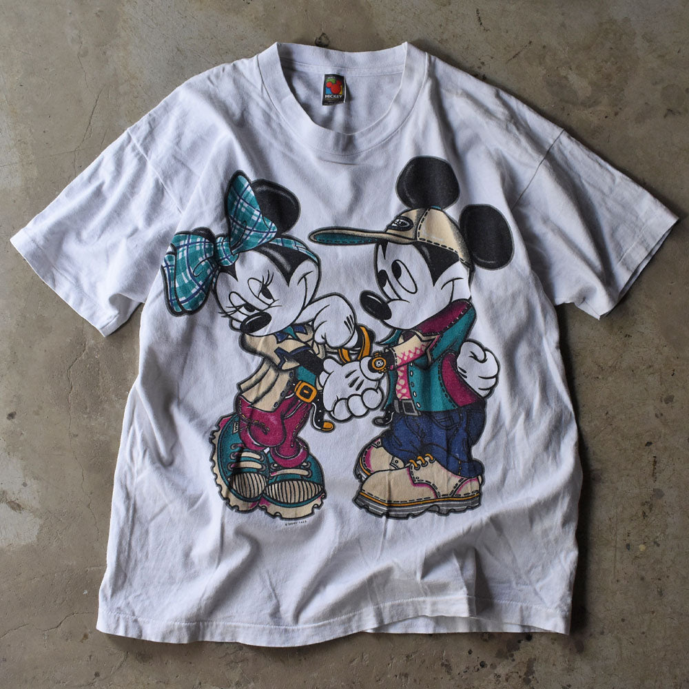 90's Disney ”Mickey＆Minnie” キャラ Tシャツ USA製 240629