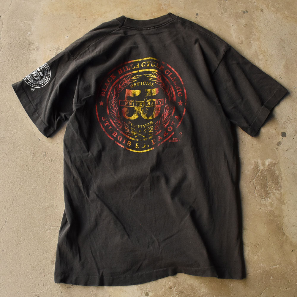90’s 雰囲気抜群！ “Blackhills cycle classics” バイク 両面プリントTシャツ USA製 240909