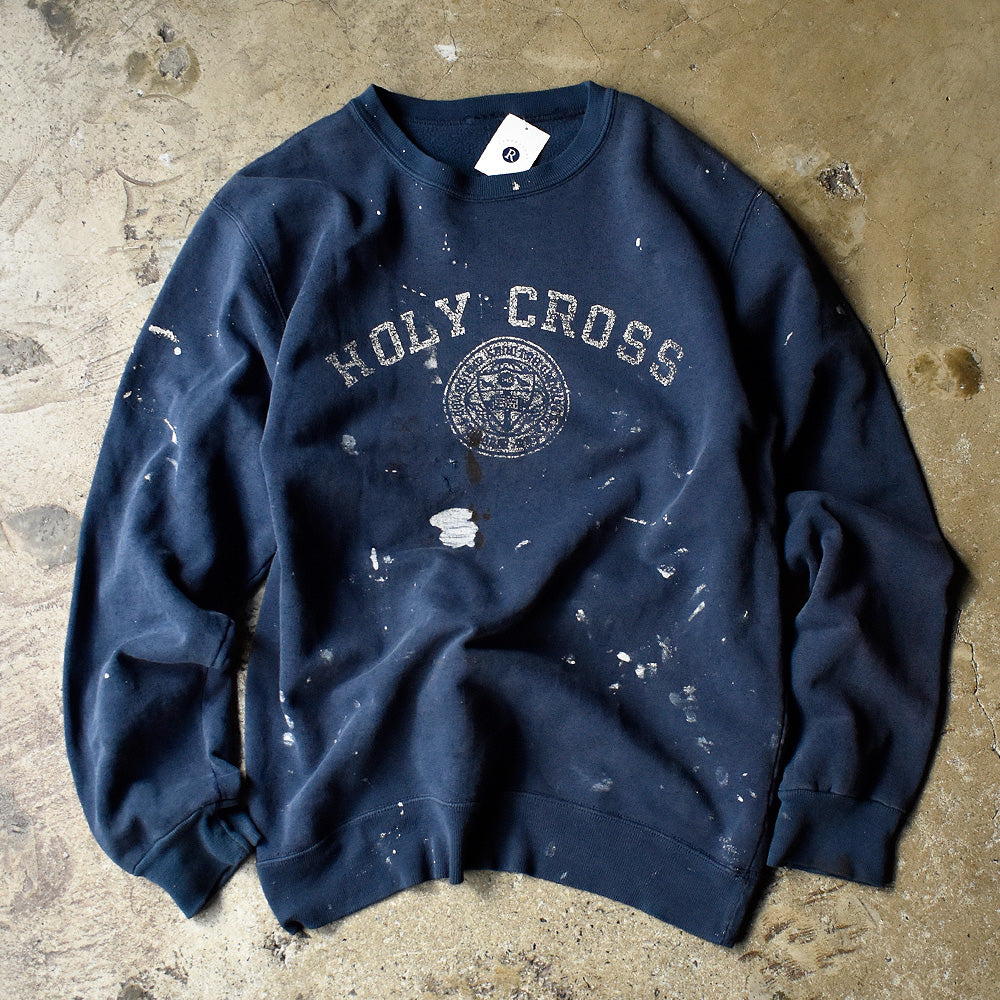HOLY CROSS カレッジ 2段プリント スウェット ペンキ 古着