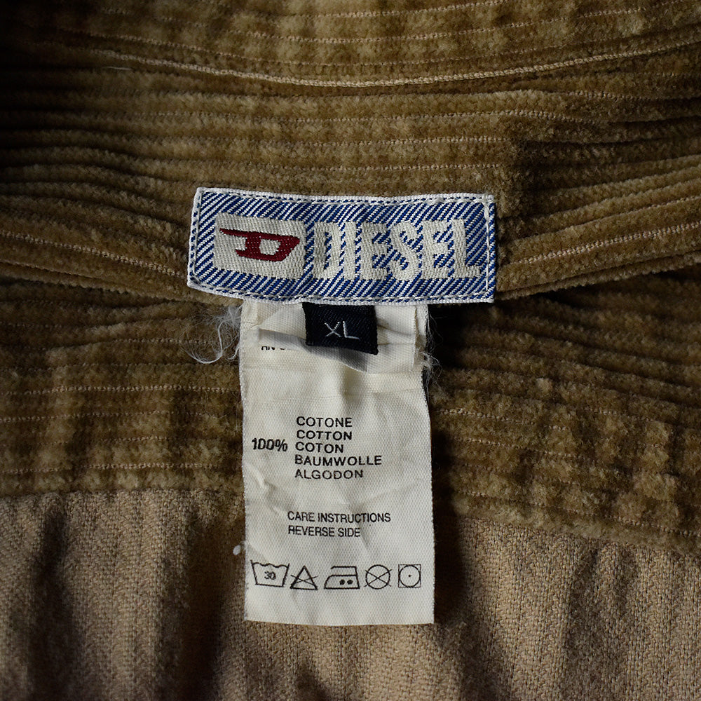 90's OLD “DIESEL“ コーデュロイ フルジップシャツ 250124H