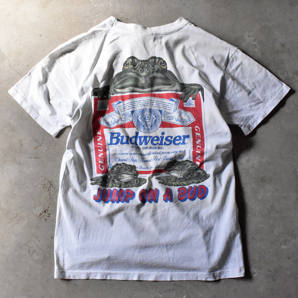 90's anvil “Budweiser / JUMP ON A BUD” カエル ビール 企業 Tシャツ USA製 240419