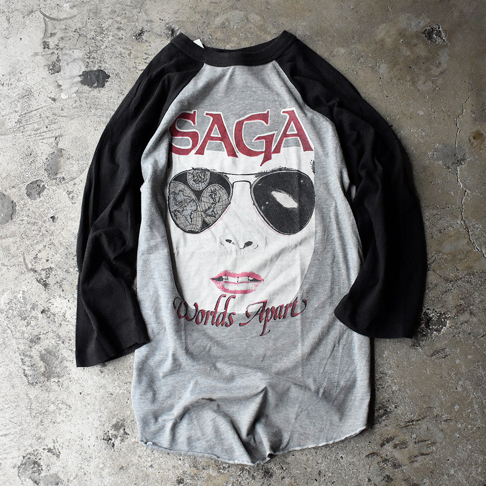 80's SAGA “Worlds Apart” Tour ラグランスリーブTシャツ 240925H