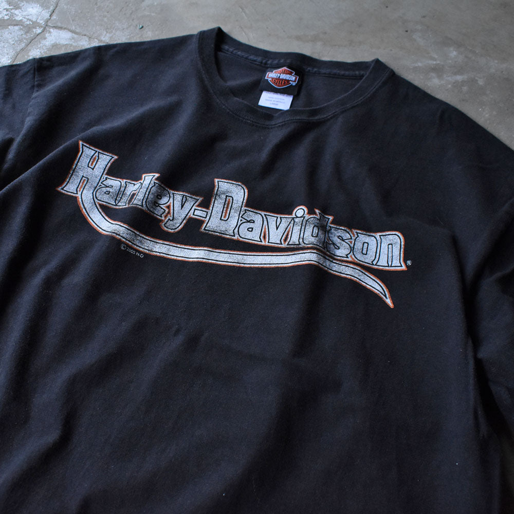 Y2K Harley-Davidson “BALDWIN PARK, CALIFORNIA” 両面プリント Tシャツ 240720