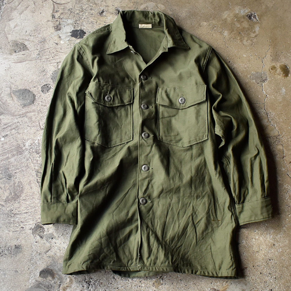 60's デッドストック！ US.ARMY DSA-100-3722 コットン/サテン ユーティリティシャツ 240512H