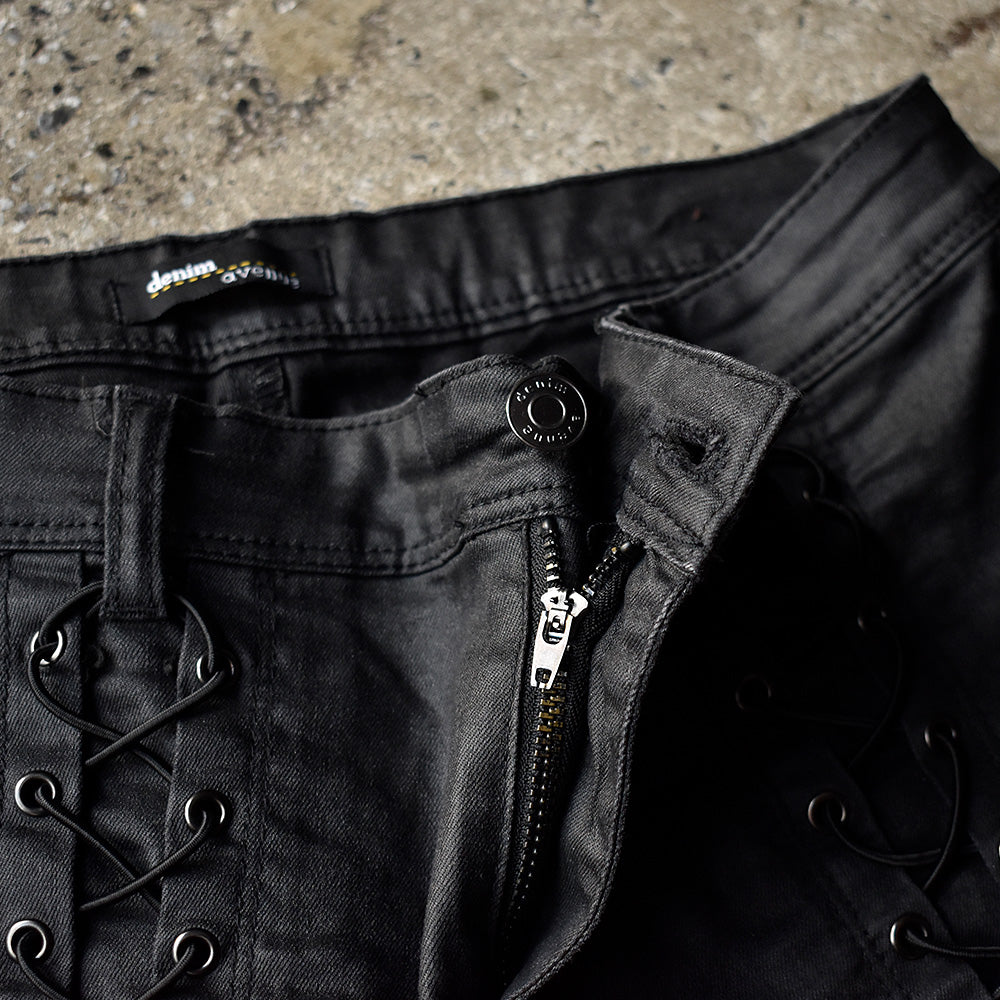 Y2K Denim Avenue レースアップ ストレッチパンツ 240511H