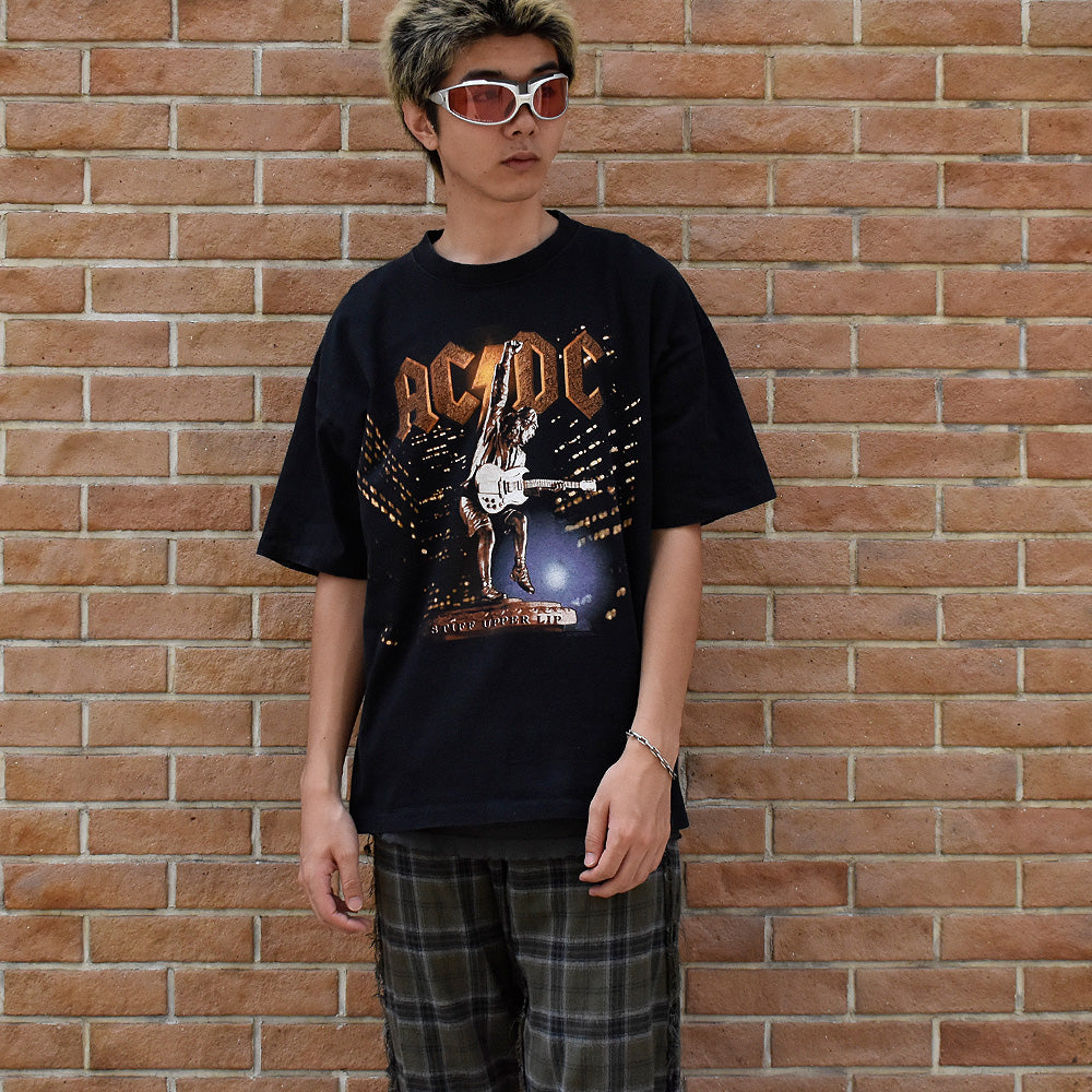Y2K AC/DC "Stiff Upper Lip" Tour ロック Tシャツ 250806H