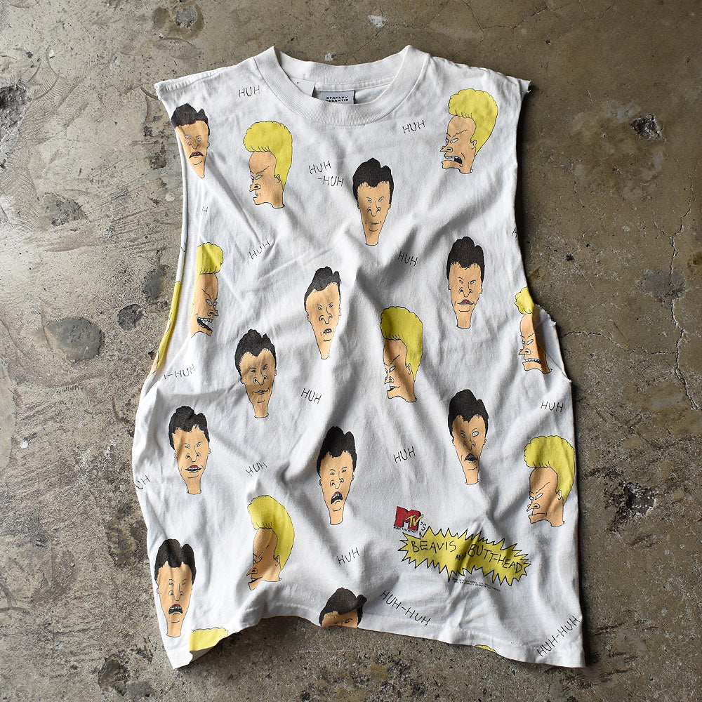 90's STANLEY DESANTIS MTV “Beavis and Butt-Head“ マルチ！ カットオフTシャツ 240811H