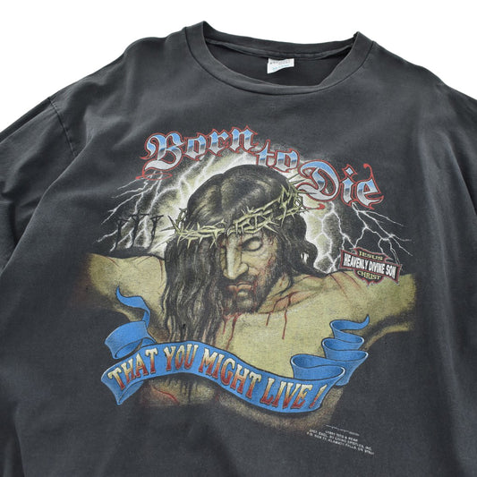 90's Living Epistles "BORN TO DIE" ジーザス ハーレー パロディTシャツ USA製 260818H