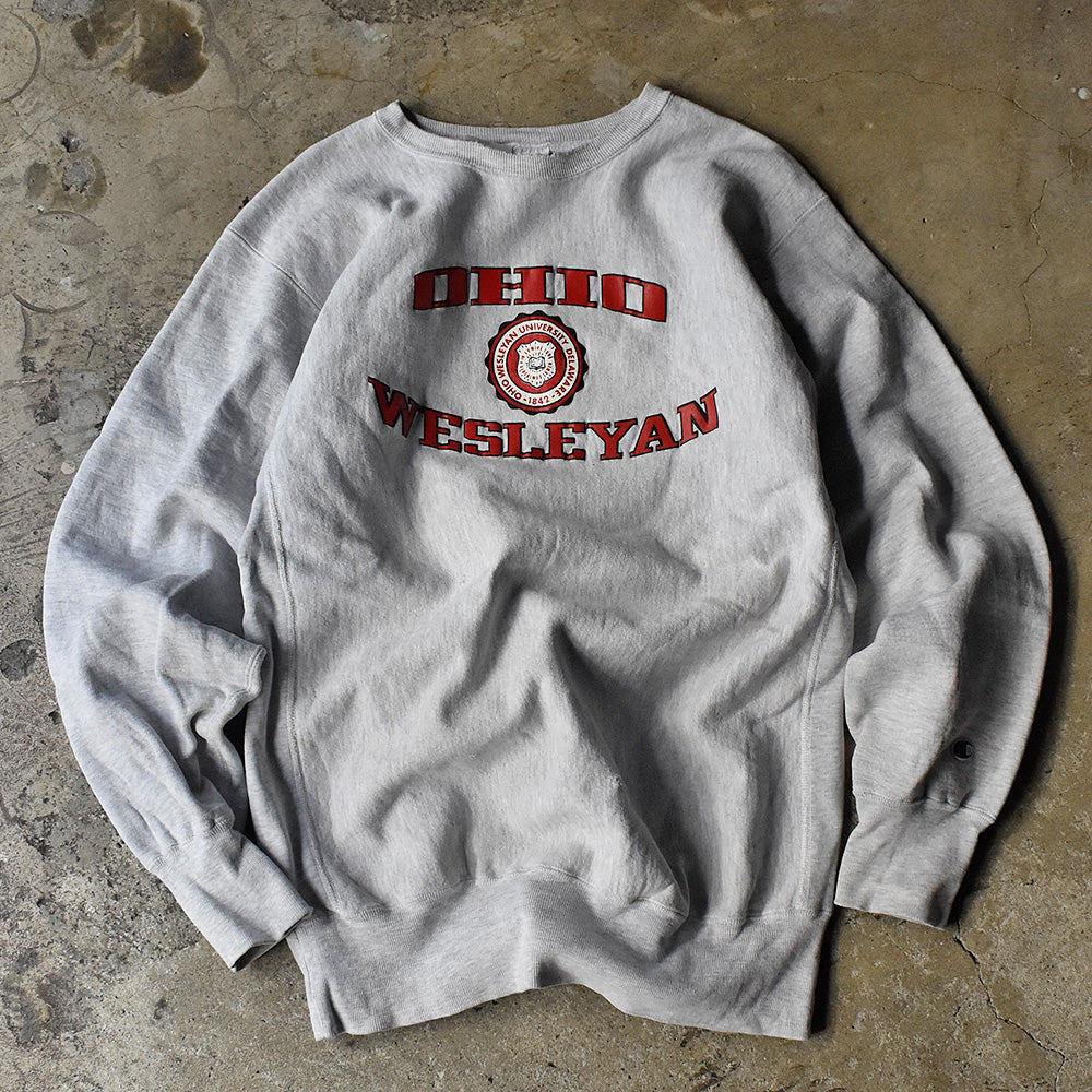 チャンピオン Ohio Wesleyan リバースウィーブ スウェット 1990年 杢グレー USA製 ヴィンテージ