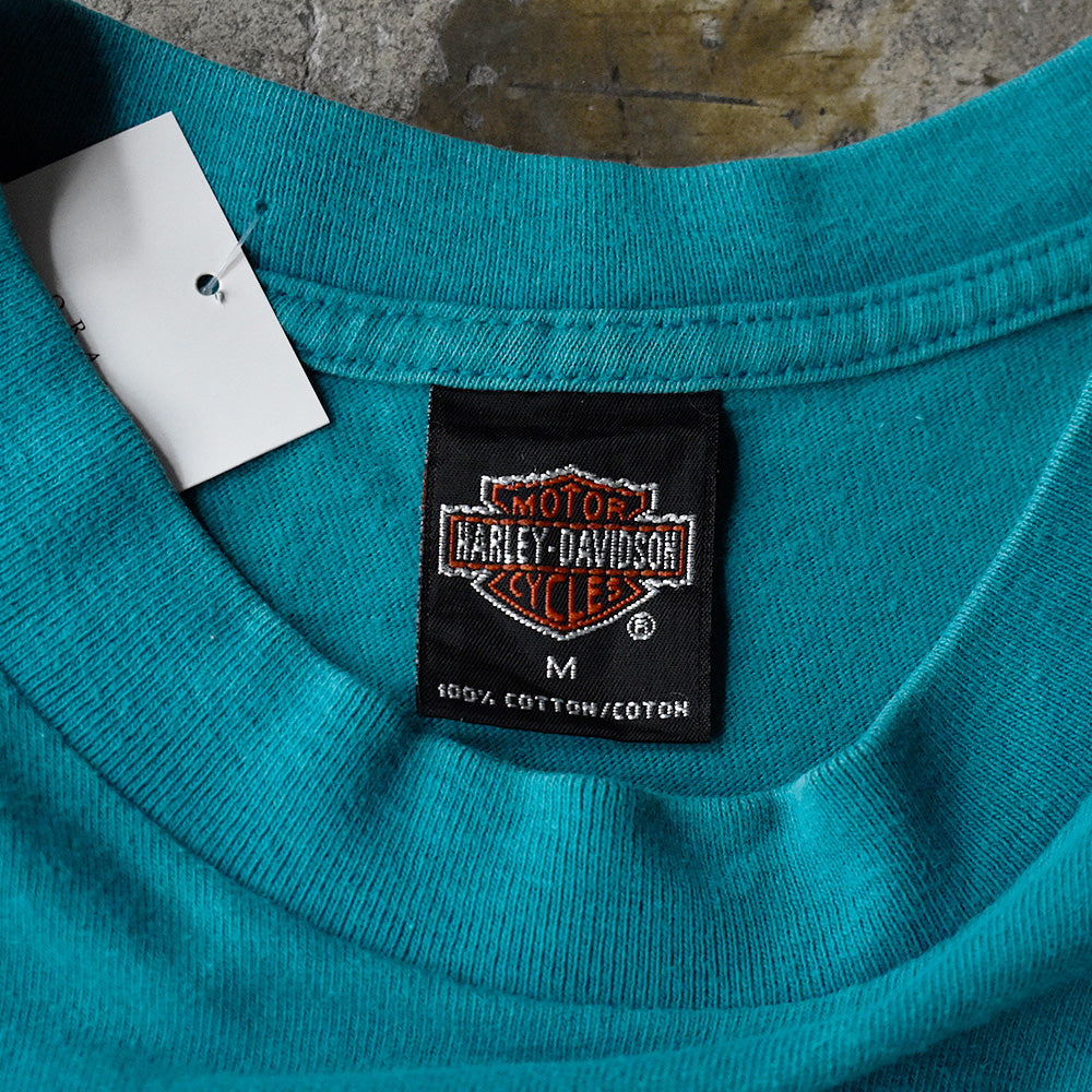 90's Harley-Davidson  ロゴTシャツ エメラルドグリーン！ 250515H