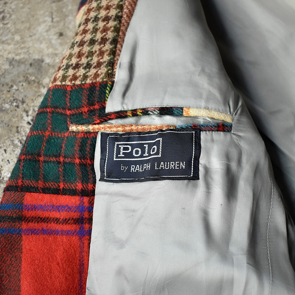 80's Polo by RALPH LAUREN パッチワーク ツイード ジャケット 250110HSGI