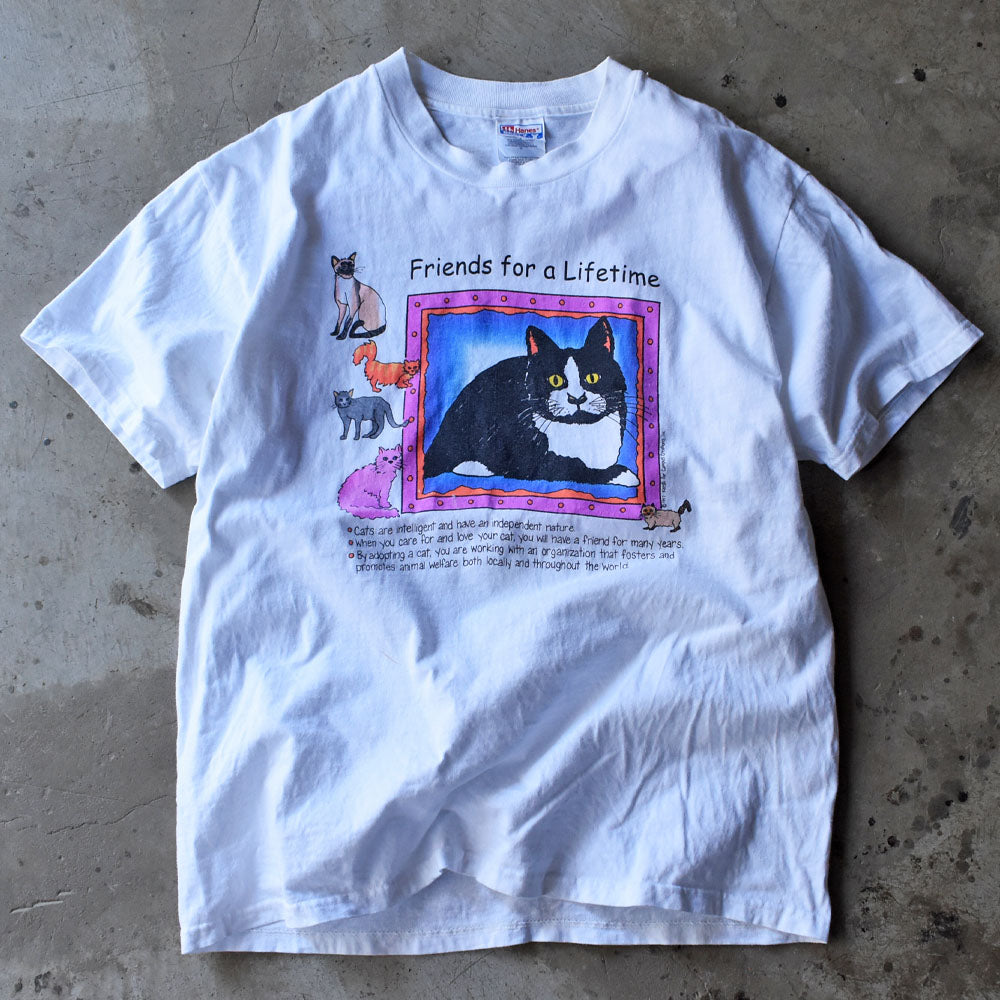 Friends for a Lifetime ネコ アニマルプリント Tシャツ 1997年 ヴィンテージ