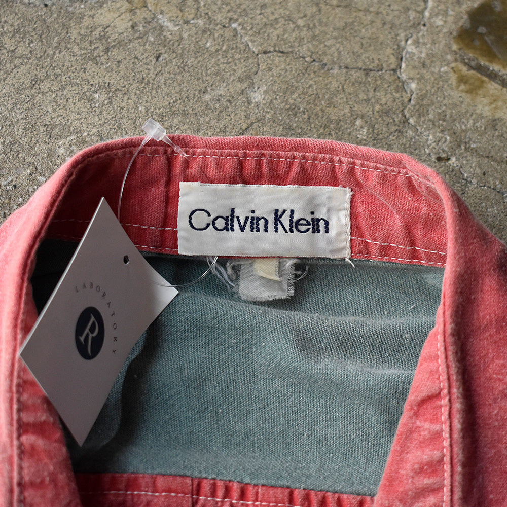 90's Calvin Klein マルチカラー コットン ショートスリーブシャツ 250624H