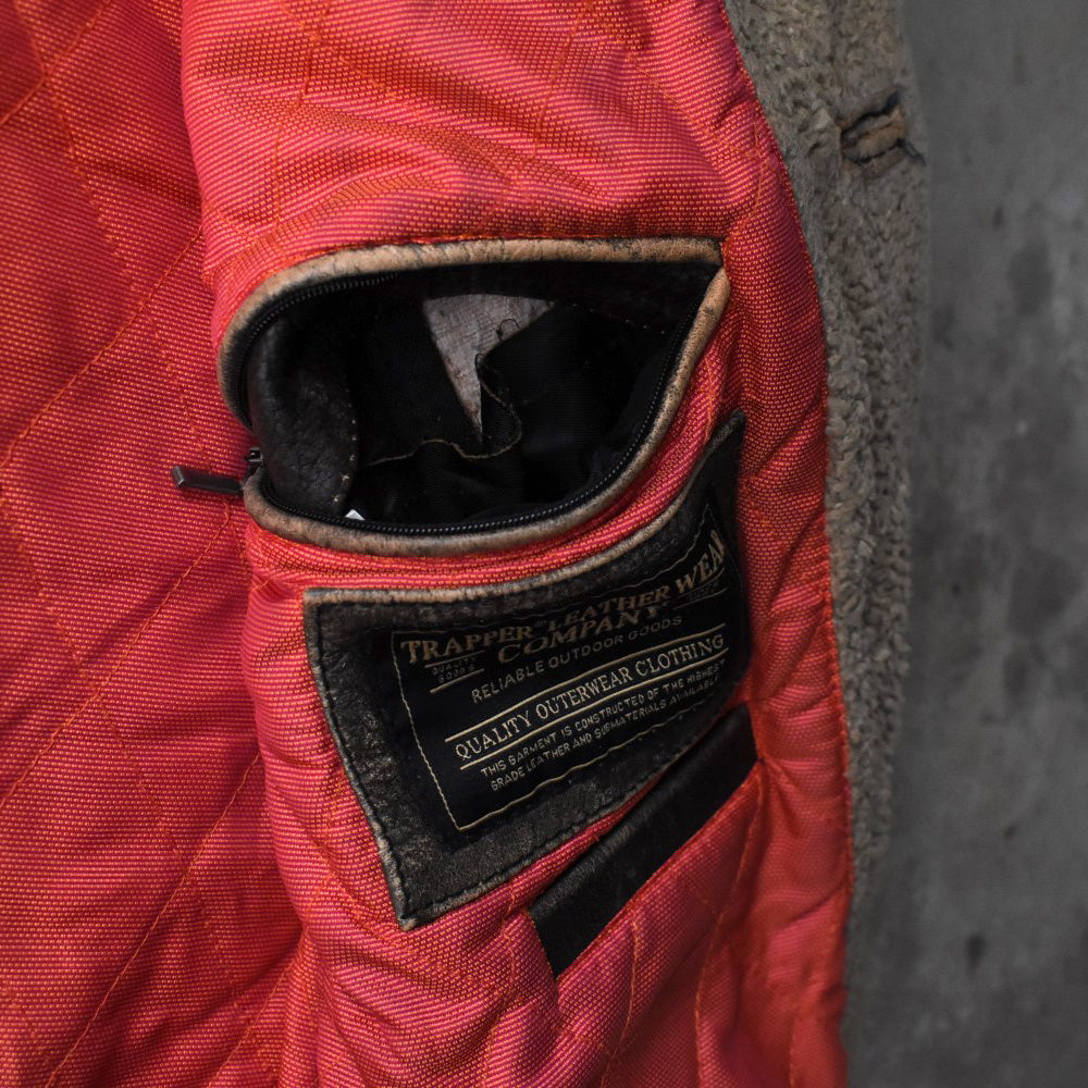 90’s Trapper レザージャケット カーコート 鬼フェード 251118H