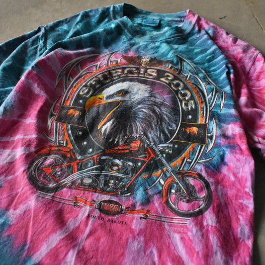 Y2K “Sturgis 2003” タイダイ バイク Tシャツ 240517