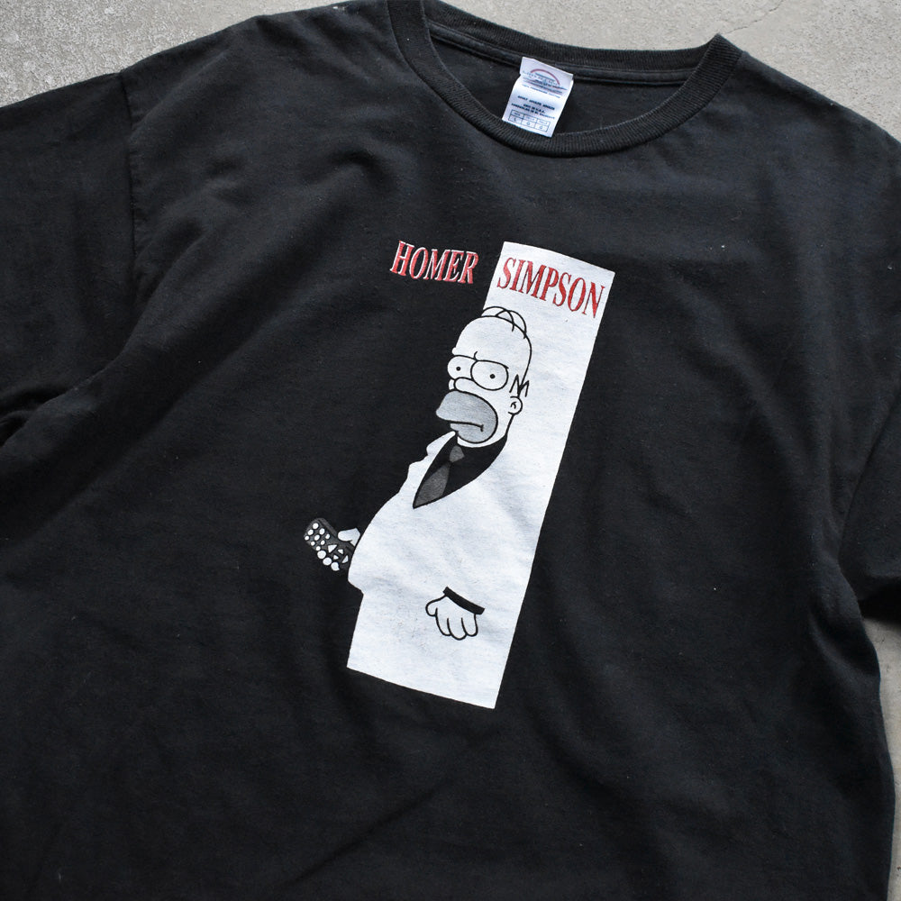 ザ・シンプソンズ ホーマー スカーフェイス パロディ Tシャツ 2000年代 古着