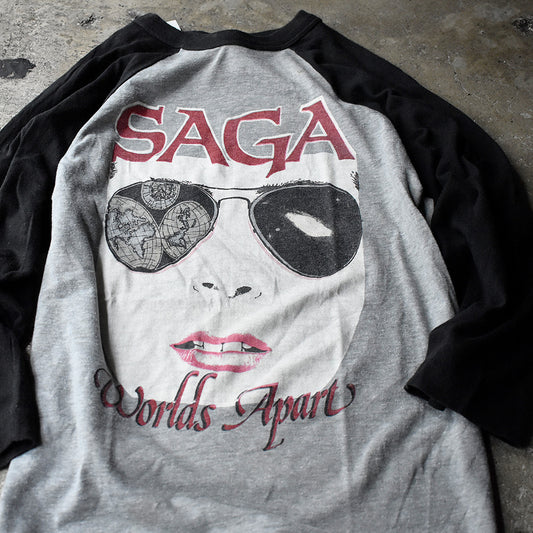 80's SAGA “Worlds Apart” Tour ラグランスリーブTシャツ 240925H