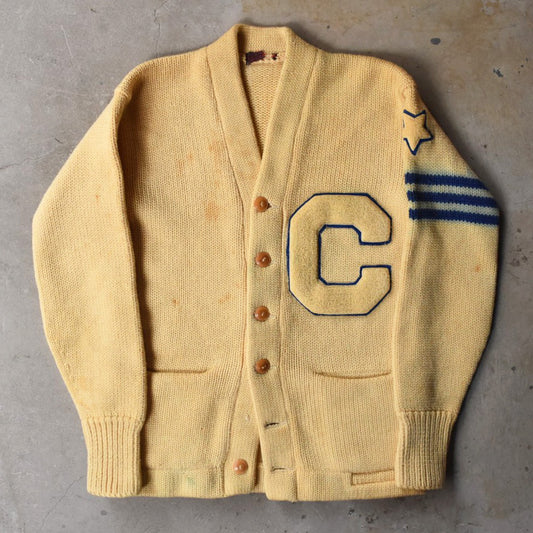 30’s  レタード ウールカーディガン “C☆” 251212H