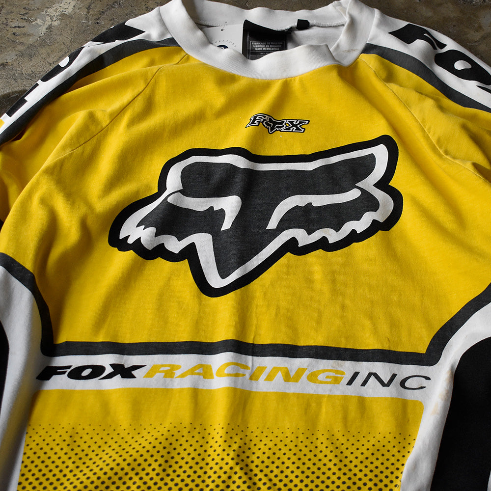 Y2K FOX RACING コットン レーシング ロングスリーブTシャツ 250609H