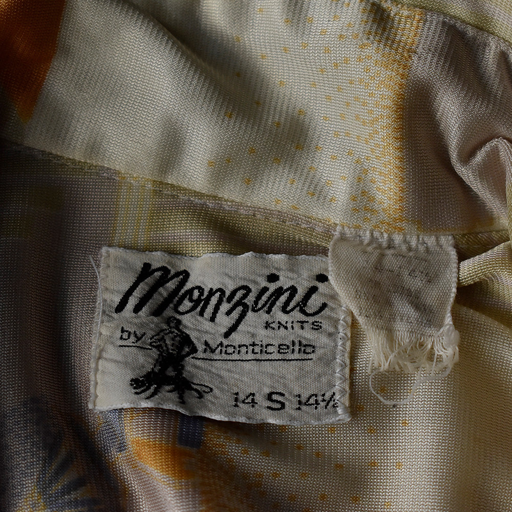 70's Monzini by monticello 惑星柄 ディスコシャツ 230921