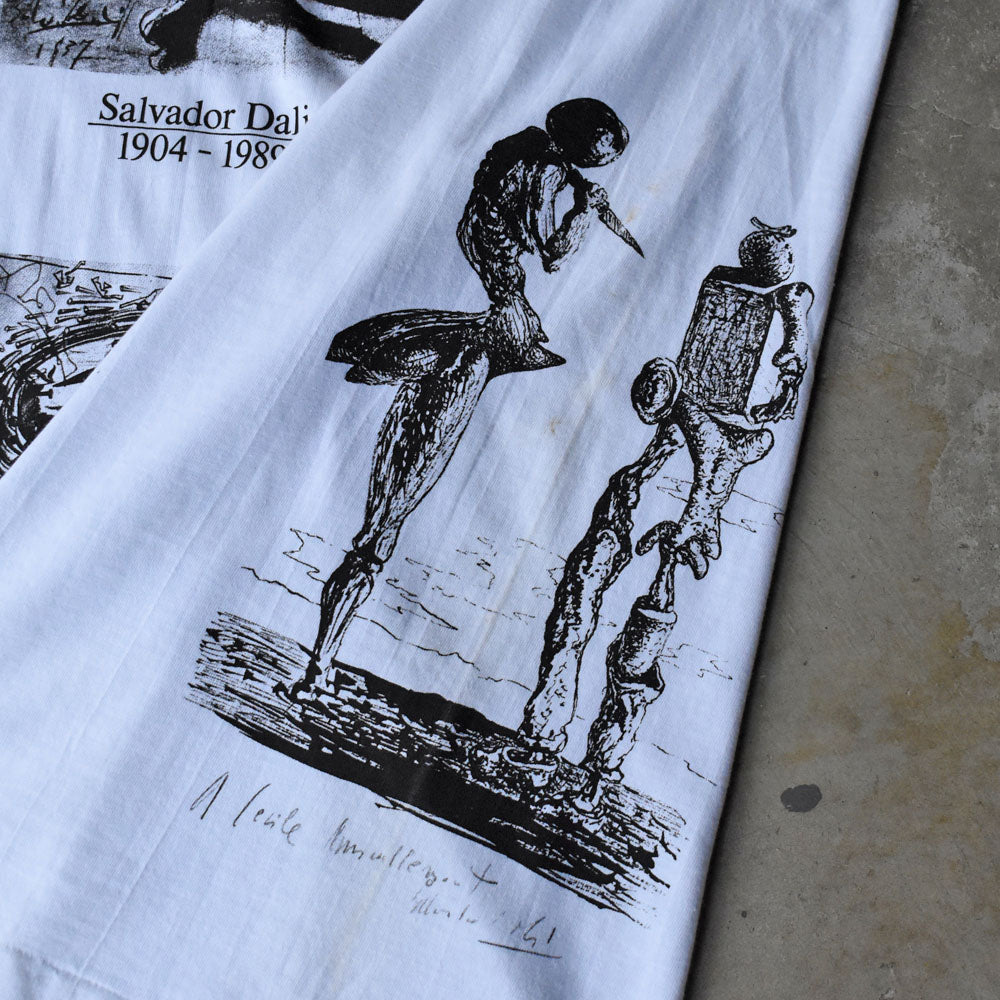 90’s デッドストック！ Salvador Dalí マルチプリント！ アート Tシャツ USA製 250607 (B)