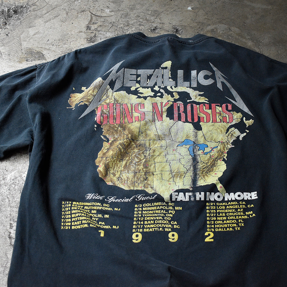 90's “GUNS N' ROSES×METALLICA“ Stadium Tour Tシャツ 240602H