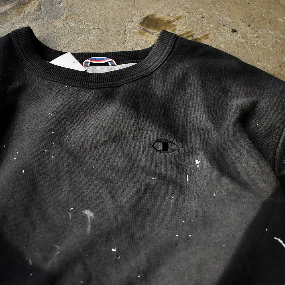 ペンキ！ Champion ブラック クルーネックスウェット 250123H