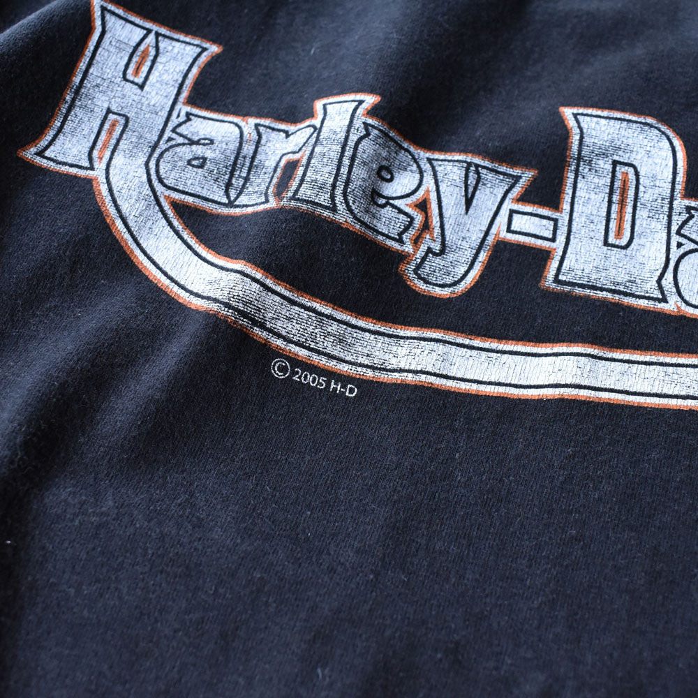 Y2K Harley-Davidson “BALDWIN PARK, CALIFORNIA” 両面プリント Tシャツ 240720