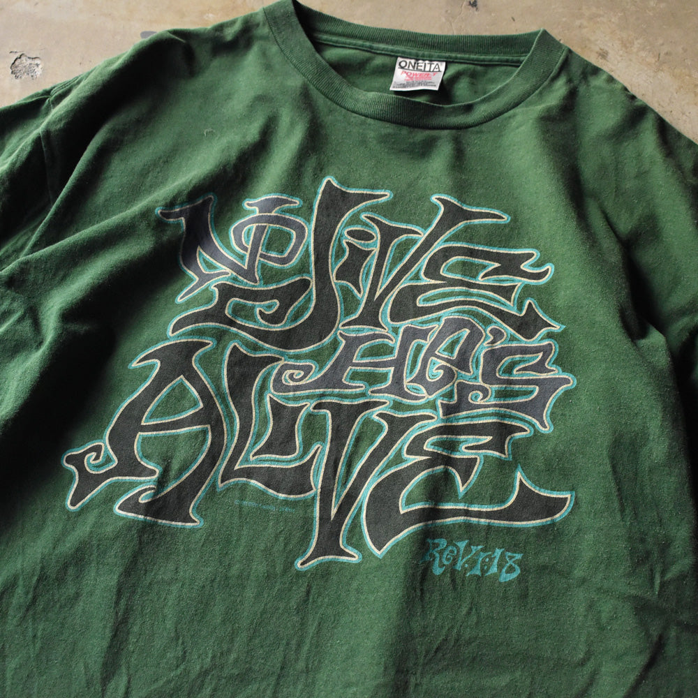 90's ONEITA “No Jive He's Alive” グラフィティ メッセージ Tシャツ USA製 240515