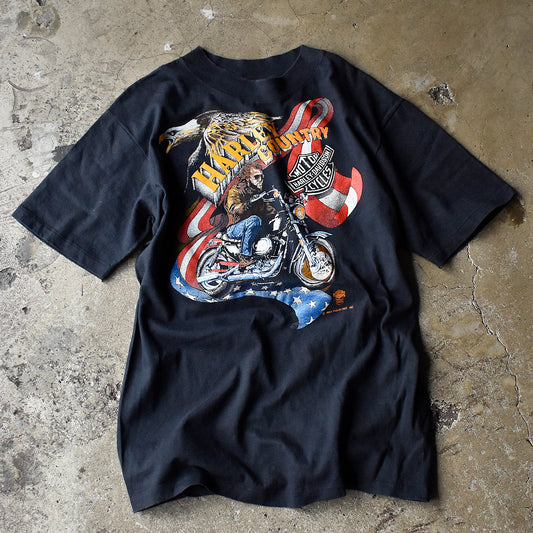 80's Harley-Davidson “イーグル×ハーレー” バイク Tシャツ 240716H