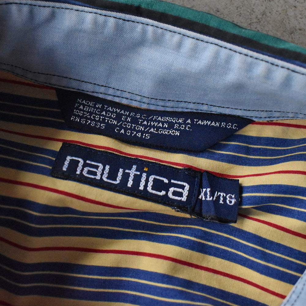 90’s NAUTICA マルチストライプ ボタンダウンシャツ 240411