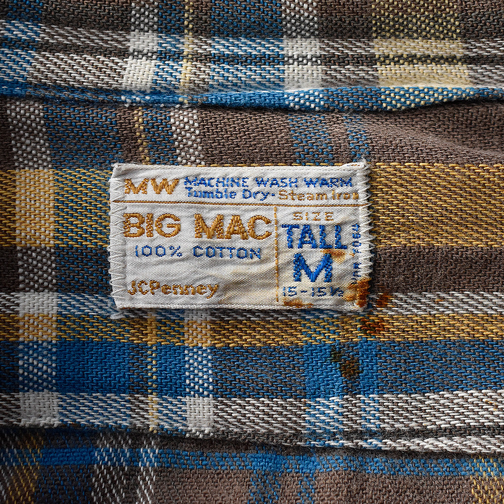 70's BIG MAC PENNEY'S チェック柄 フランネルシャツ 250804H