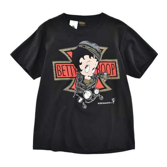 90's Betty Boop バイカー アイアンクロス キャラT USA製260609H