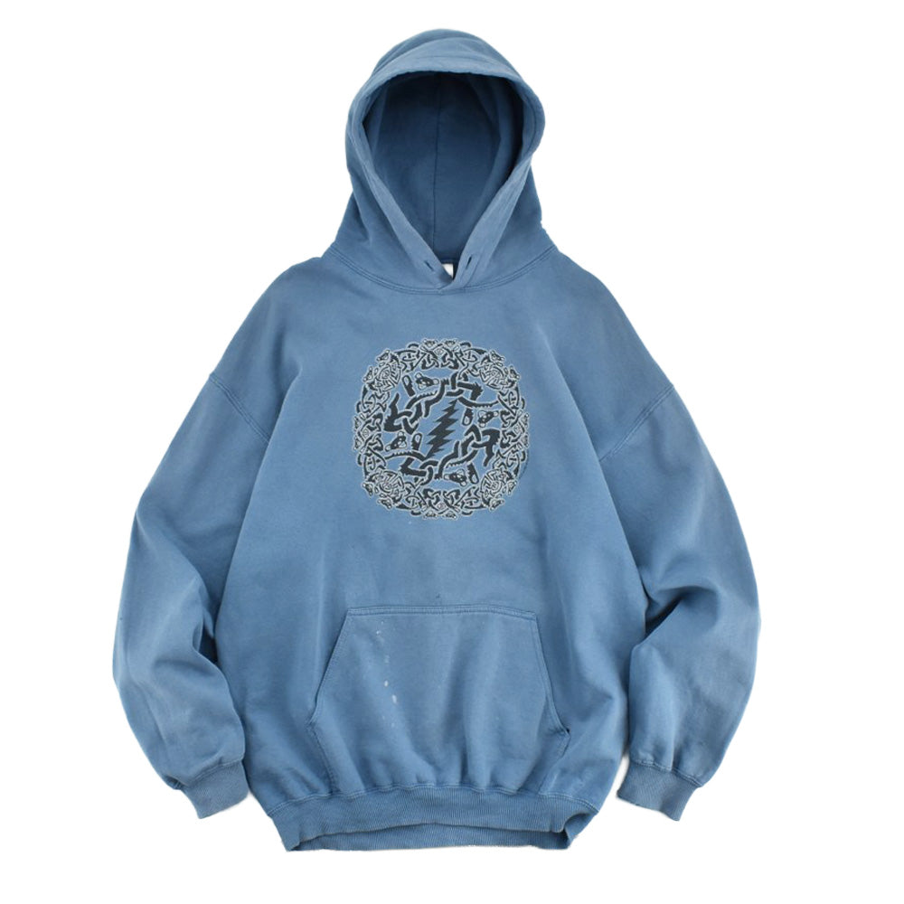 グレイトフル・デッド Steal Your Face デッドベア スウェットパーカー 2003年 ブルー 古着