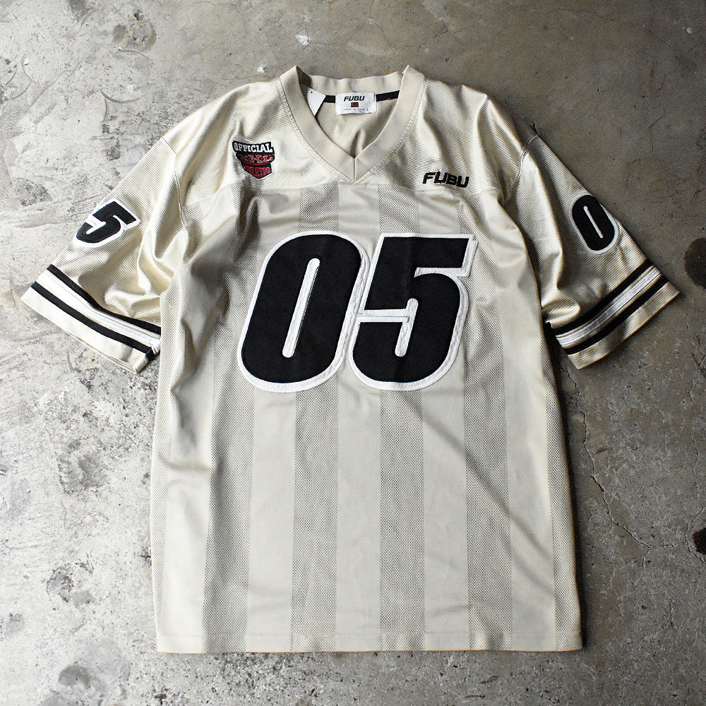 FUBU ホッケーシャツ 05ナンバリング 2000年代初頭 シャンパンゴールド USA製 古着