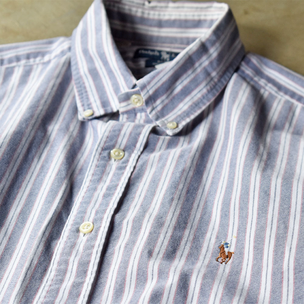 90's Ralph Lauren “BLAKE” ストライプ 半袖 ボタンダウンシャツ 240429 S2095