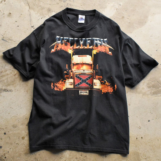 Y2K HELLYEAH “FLAMING TRUCK” メタル ロック Tシャツ 250705