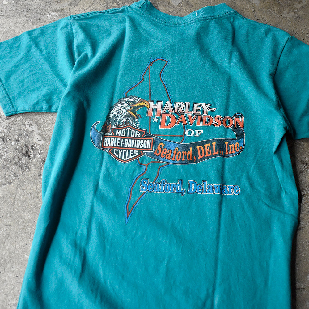 90's Harley-Davidson  ロゴTシャツ エメラルドグリーン！ 250515H