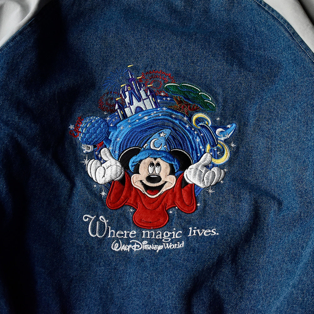 90's Disney Mickey “Fantasia” デニム切り替えジャケット 240117H