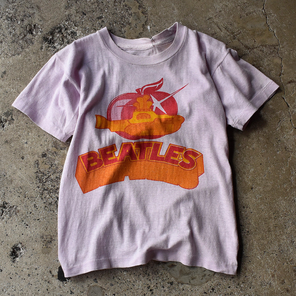 ザ・ビートルズ Yellow Submarine 染み込みプリント Tシャツ 60年代後半〜70年代初期 ラベンダー ヴィンテージ