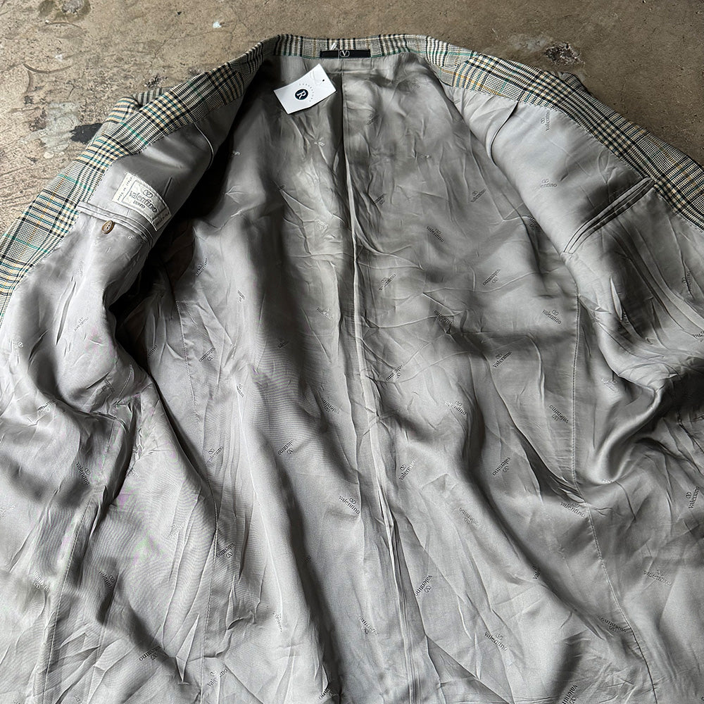 90's valentino UOMO チェック柄 テーラードジャケット Italy製 240313H