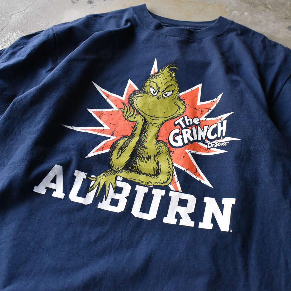 Y2K Dr. Seuss “The Grinch x Auburn” キャラ Tシャツ USA製 240904