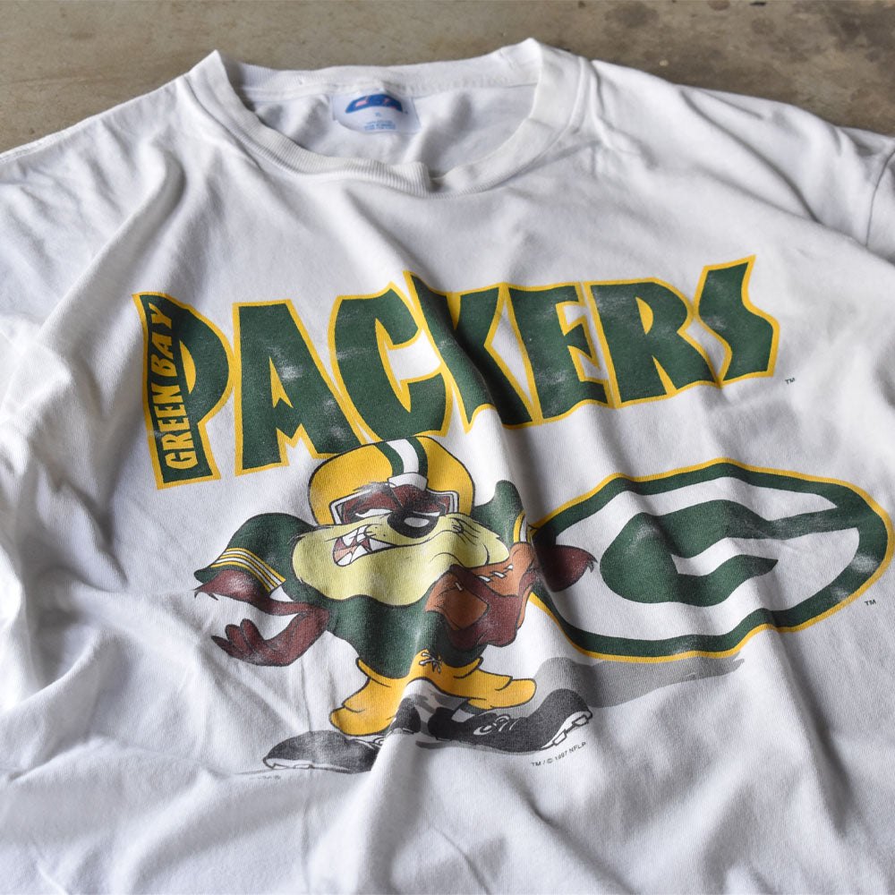 90's Looney Tunes “NFL Green Bay Packers” キャラ Tシャツ USA製 240609